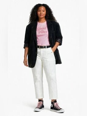 White House Black Market Pret-A-Jet High-Rise White Slim Ankle Pant Size 14